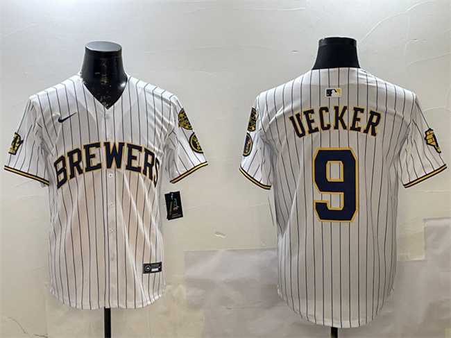 Men's Milwaukee Brewers #9 Bob Uecker White With Home Patch Limited Stitched Jersey,We sell and wholesale Men's Milwaukee Brewers #9 Bob Uecker White With Home Patch Limited Stitched Jersey on line form chian!